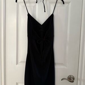 Elegant Black Spaghetti Strap Dress
